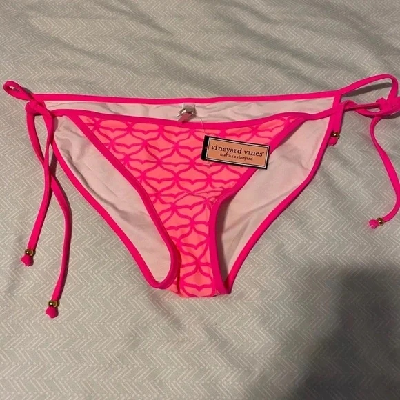 Vinyard Vines Pink Whale Tie Bikini Bottom - Picture 1 of 2